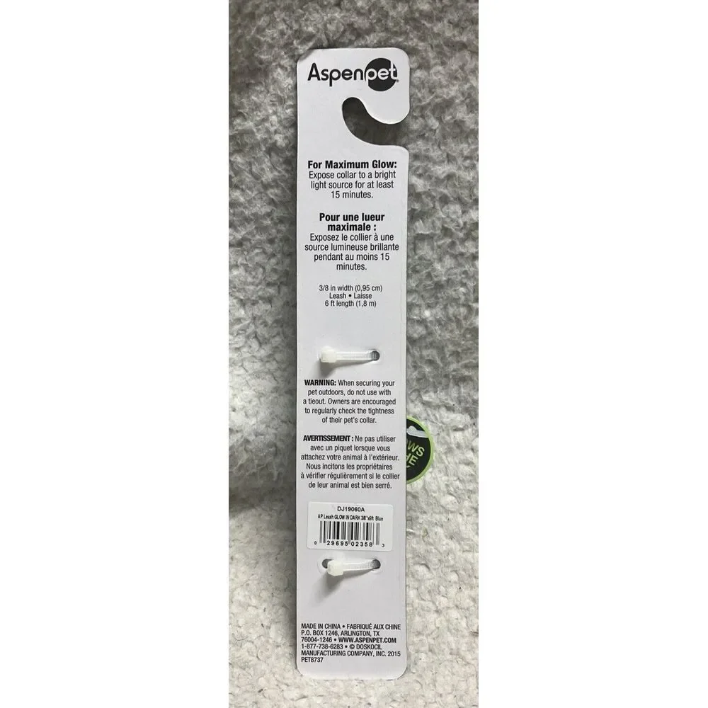 AspenPet MaxGlow Leash Aspen‎ Pet Max Glow Dog Size Small S 6 ft NWT